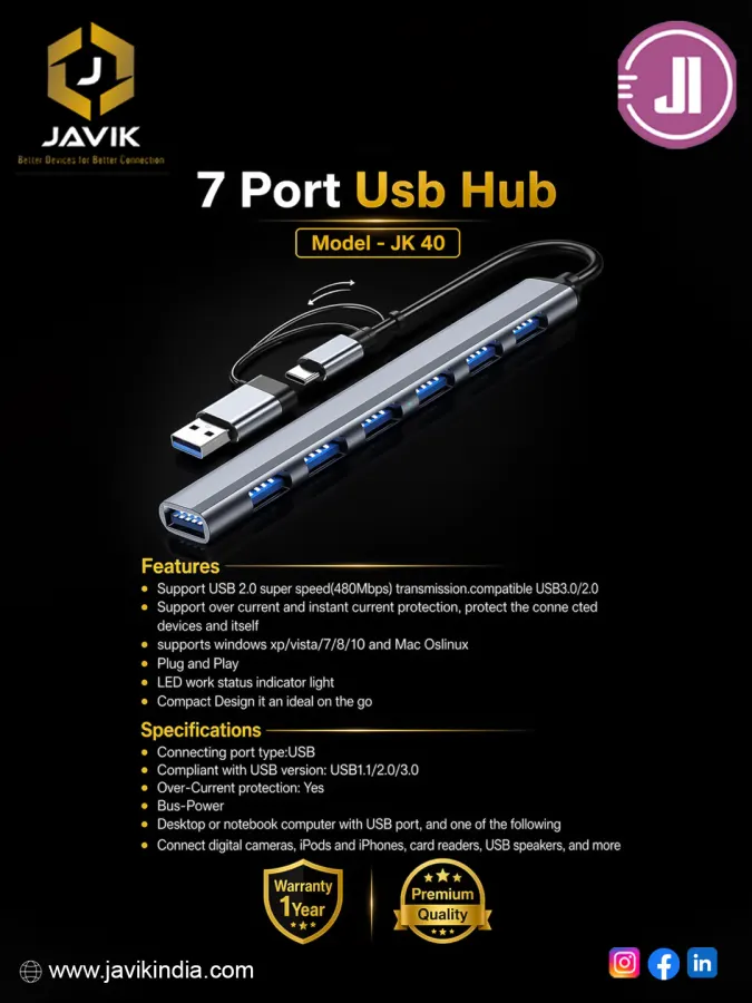 Javik 7 Port USB Hub
