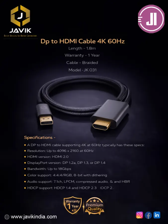 Javik HDMI Cable 5m