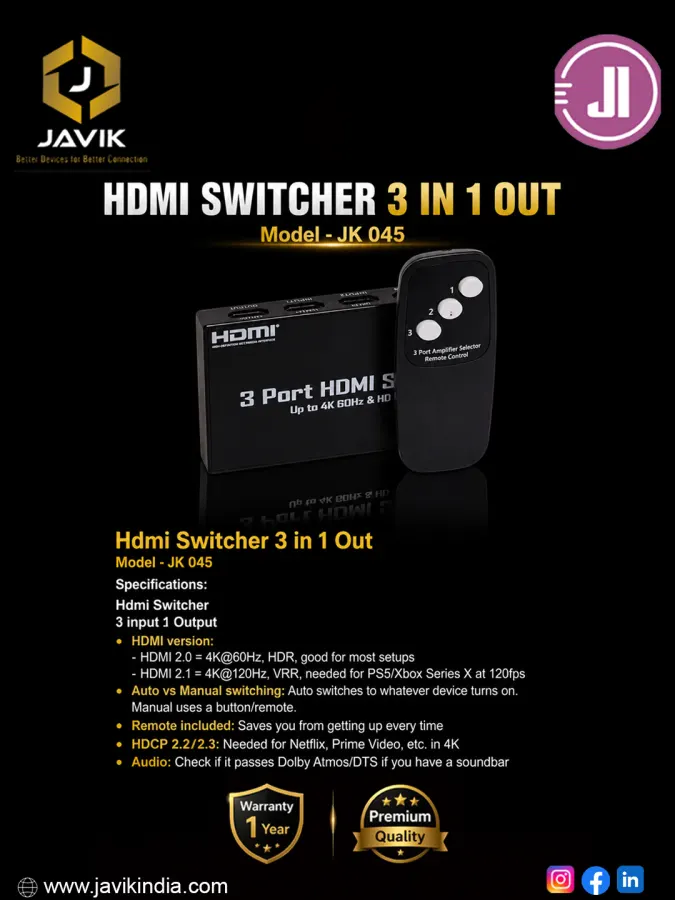 Javik HDMI Extender 100m