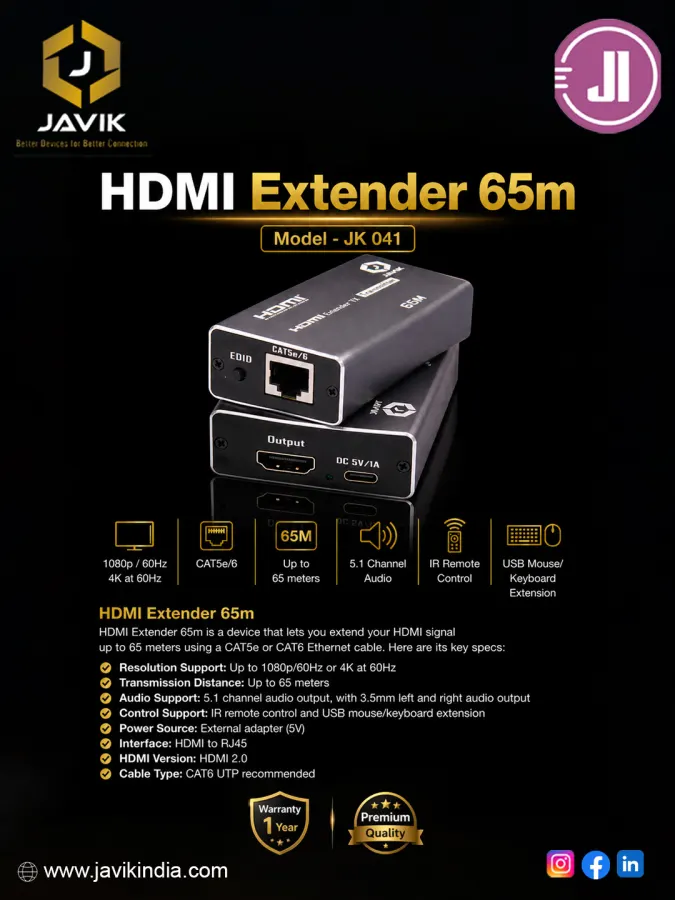 Javik HDMI Extender 60m