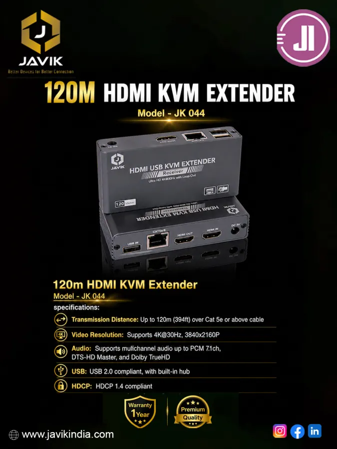 Javik HDMI KVM Extender 120m